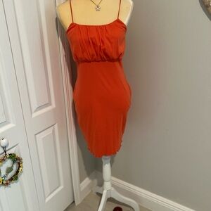 Orange Spaghetti Strap Dress